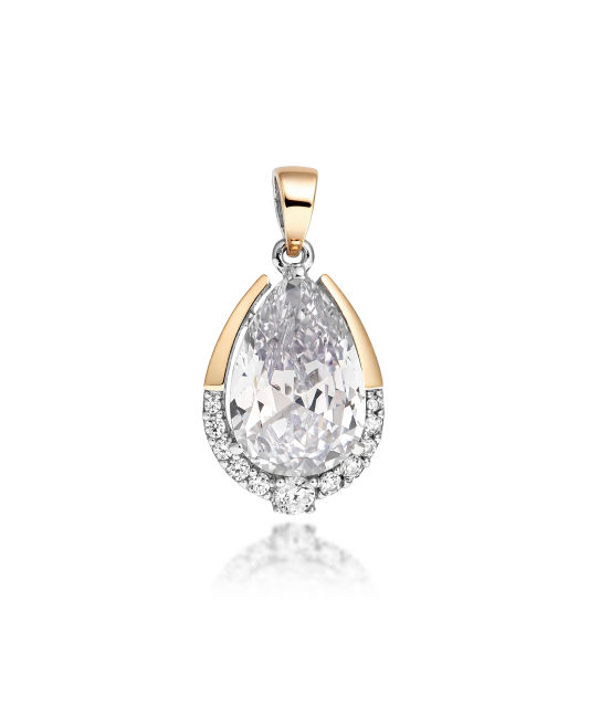 Gold plated sterling silver pendant with zircons