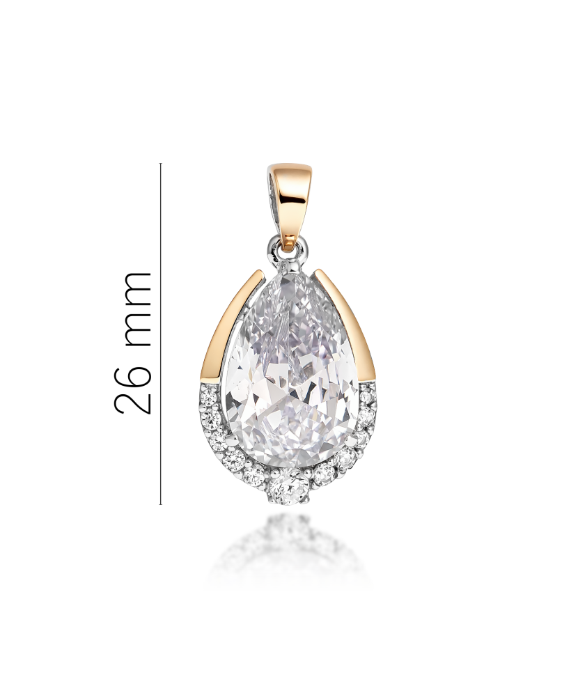 Gold plated sterling silver pendant with zircons