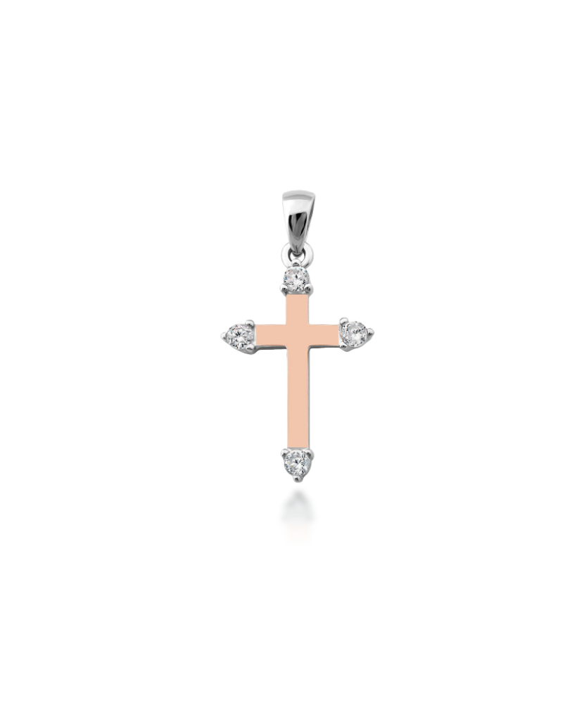 Gold plated sterling silver pendant with zircons