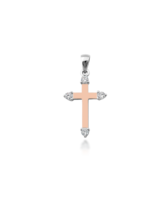 Gold plated sterling silver pendant with zircons