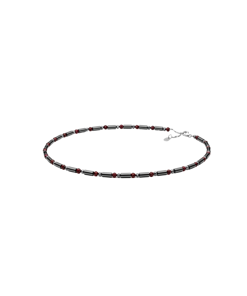 Necklace with terahertz and garnet