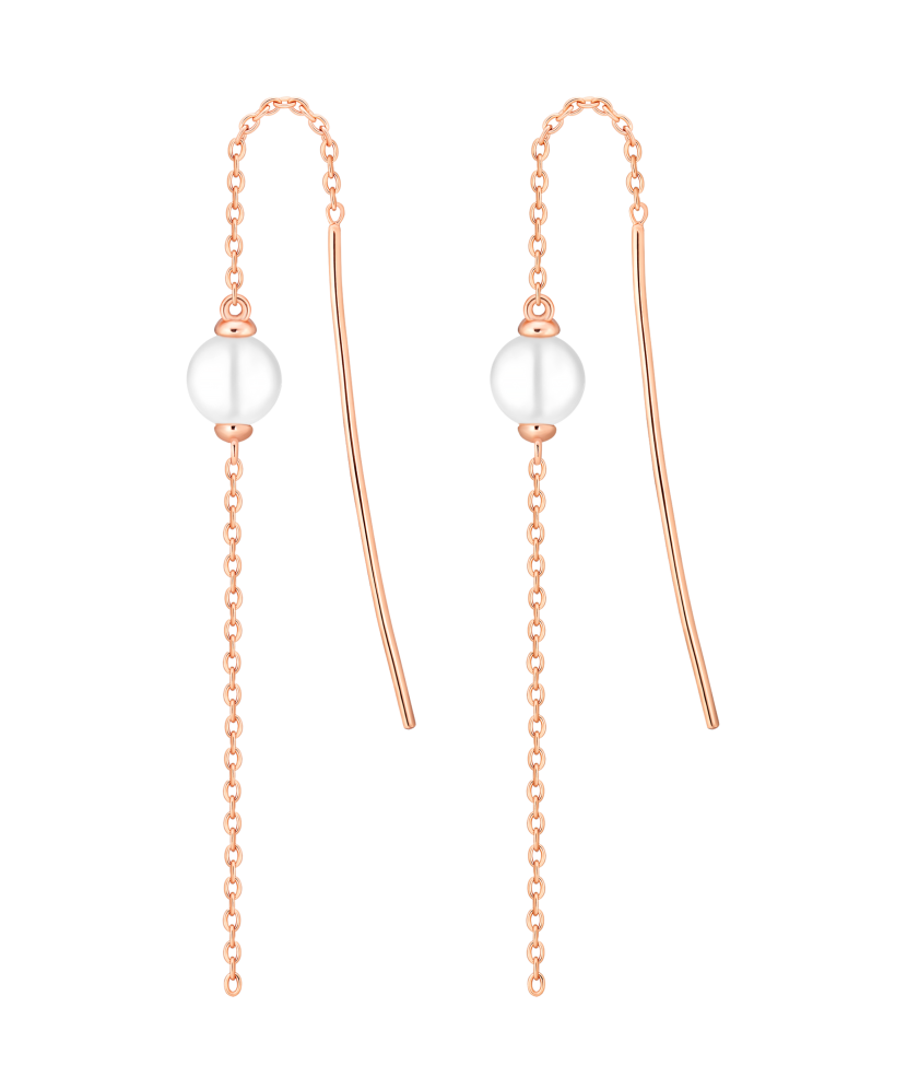 Gilded sterling silver earrings with pearls