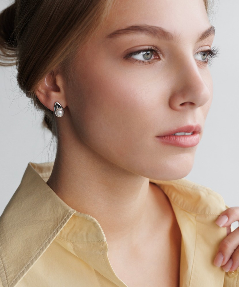 Серьги из серебра с жемчугом