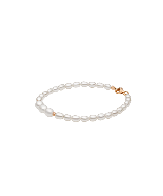 Pearl bracelet with gilded silver
