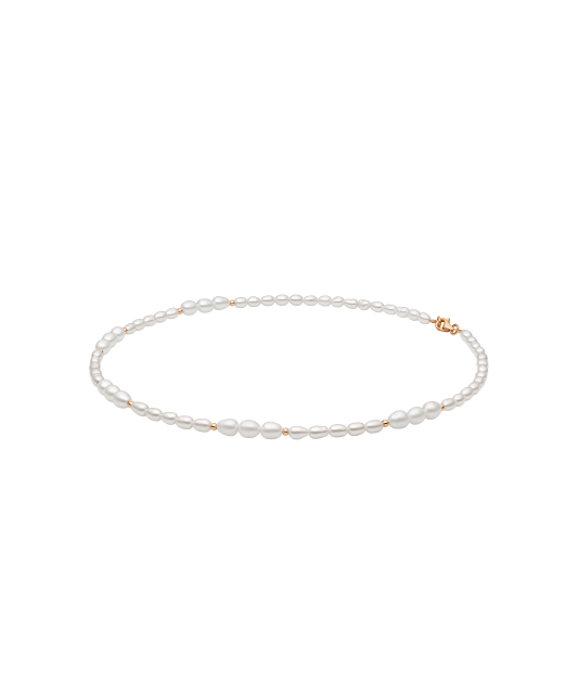 Pearl necklace with gold-plated silver