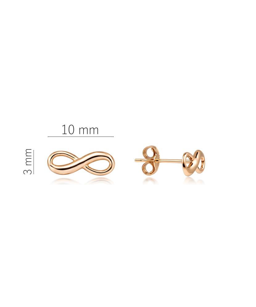 Gold earrings "infinity"