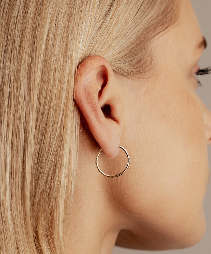 Engraved Gold Earrings