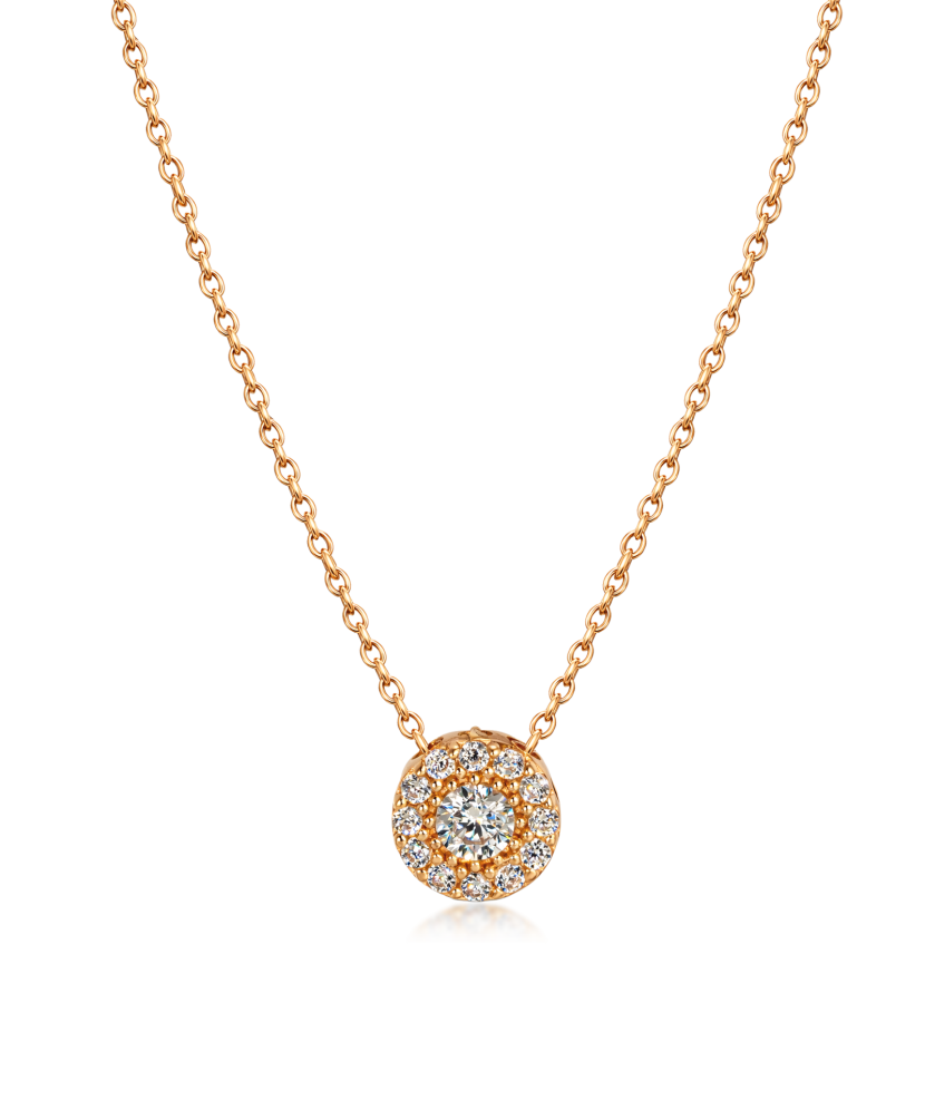 Gold chain with zirconium pendant