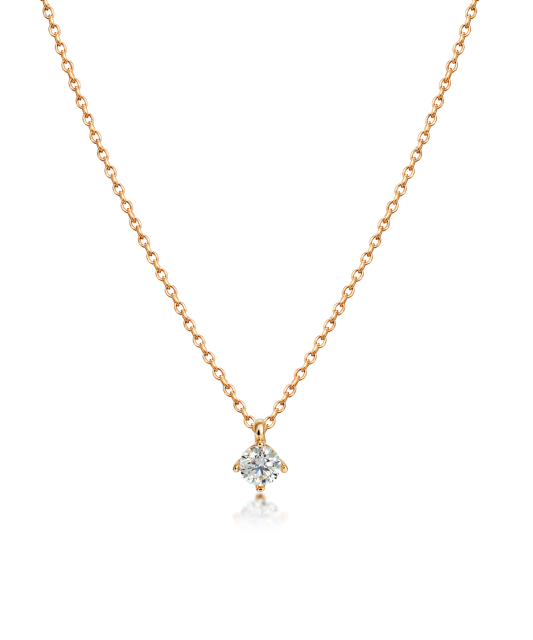 Gold chain with zirconium pendant
