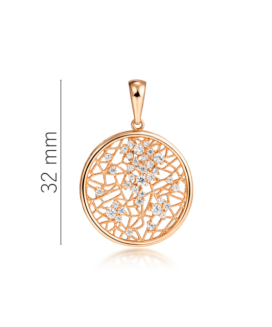 Gold pendant with zircons