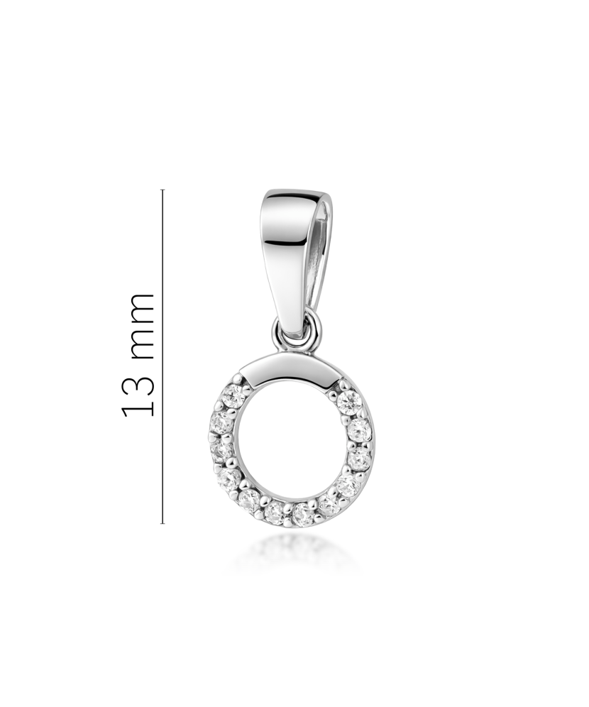 White gold pendant with zircons