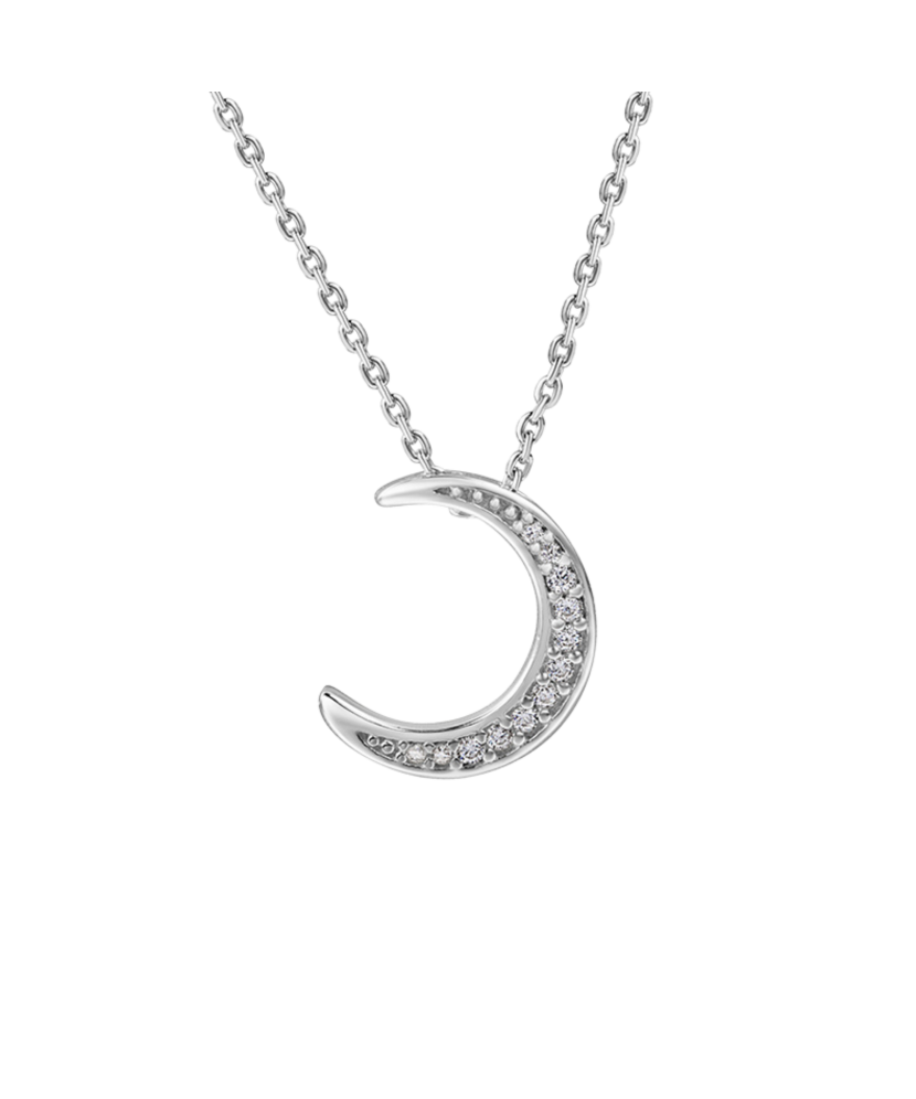 Sterling silver chain with zirconium pendant