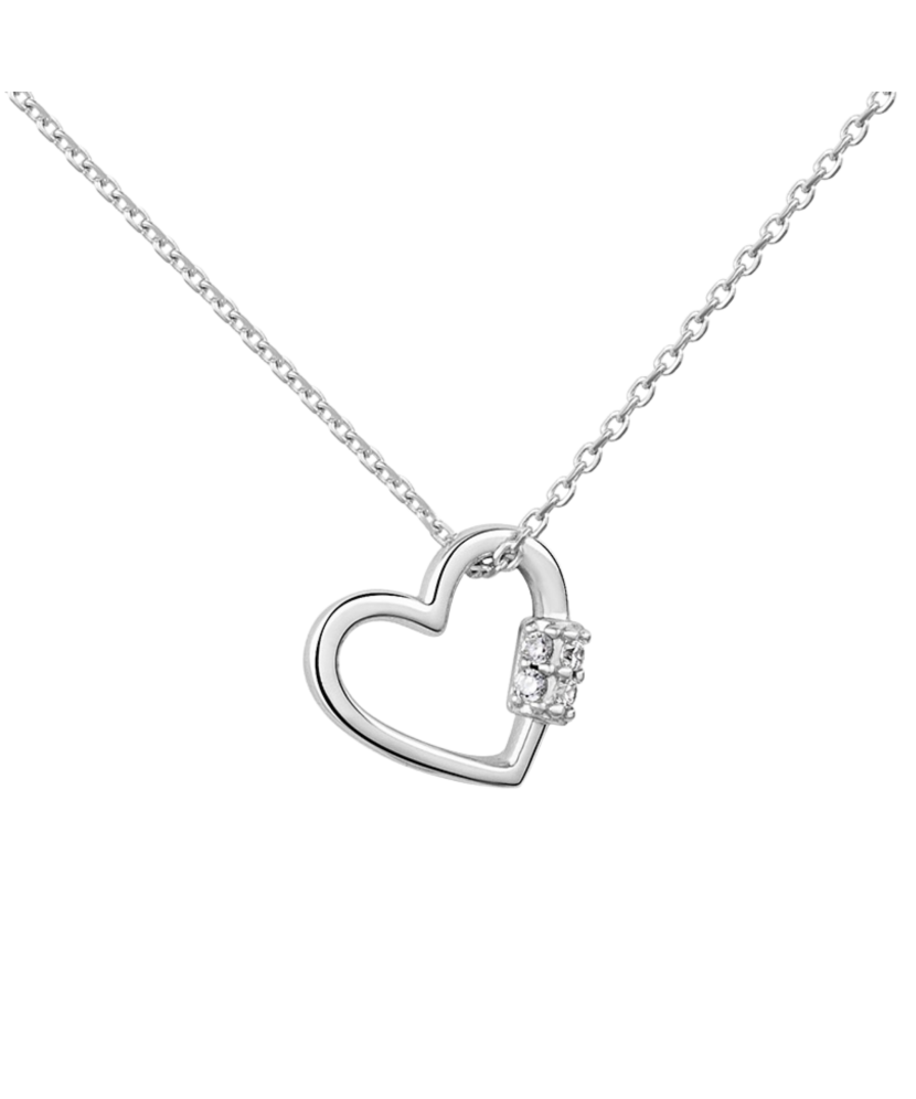 Sterling silver chain with zirconium pendant "heart"