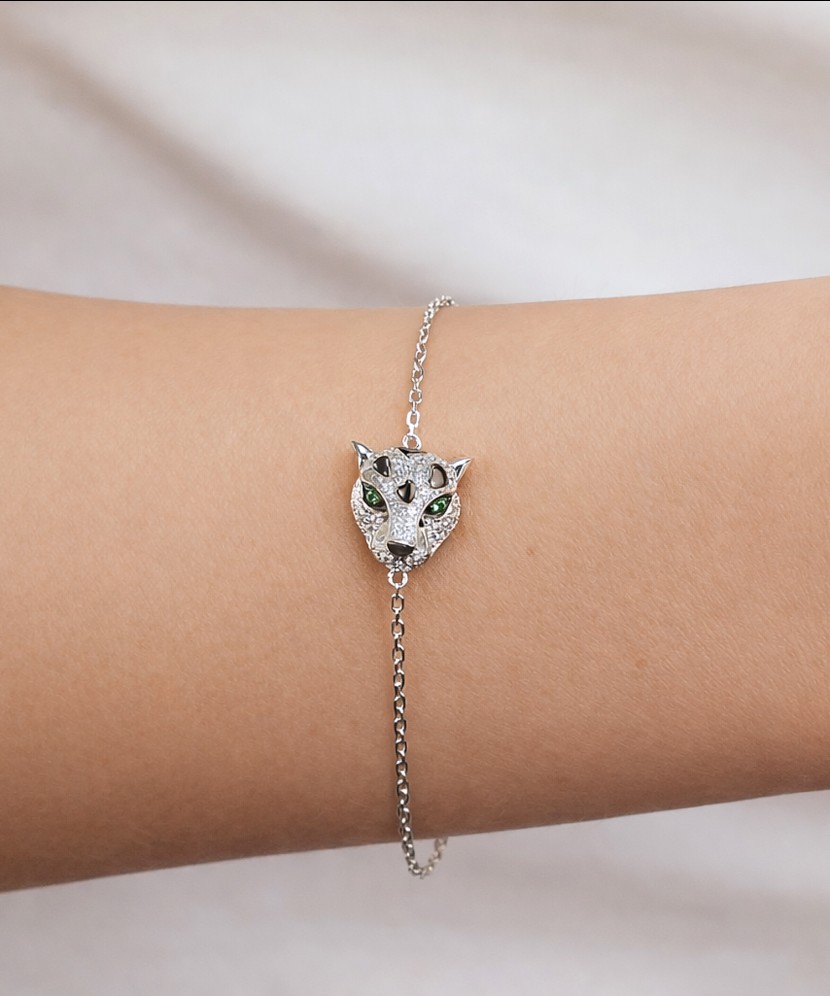 Серебряный браслет с цирконами и шпинелями