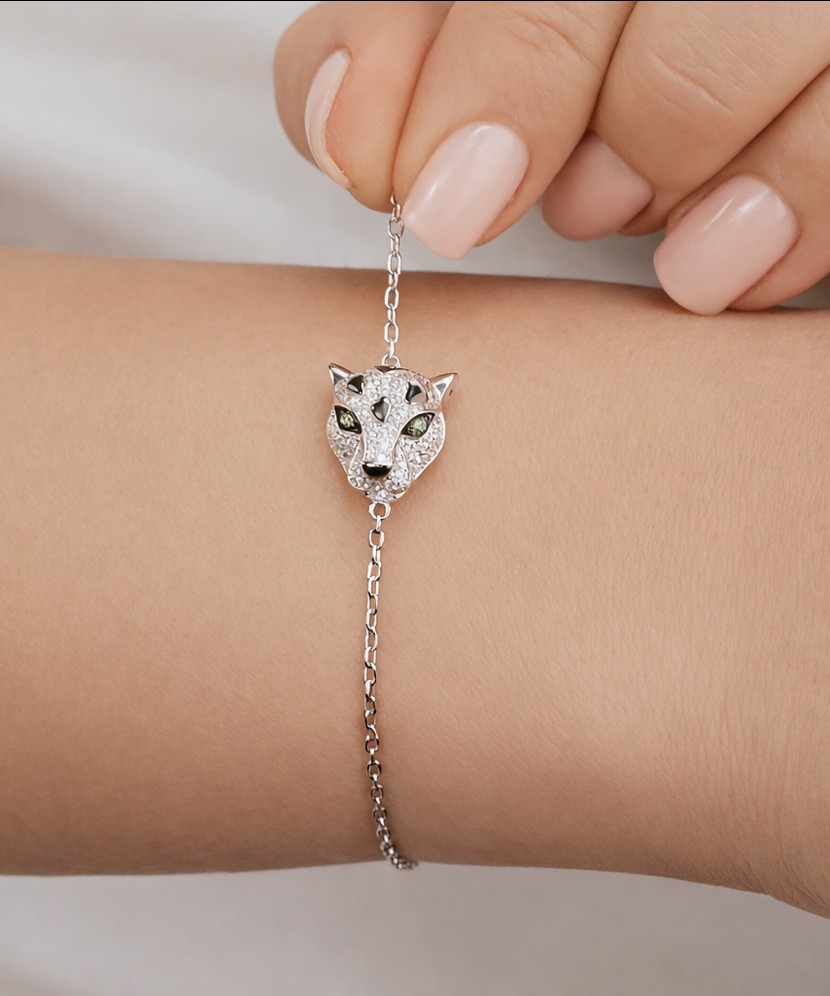 Sterling Silver Bracelet With Zircons And Spinels