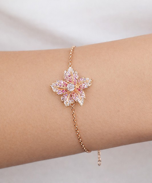 Gold plated sterling Silver bracelet with zircons