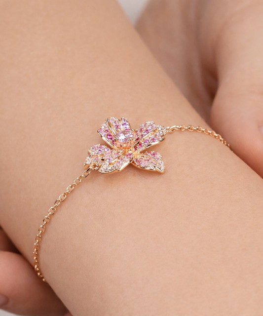 Браслет из позолоченного серебра с цирконами