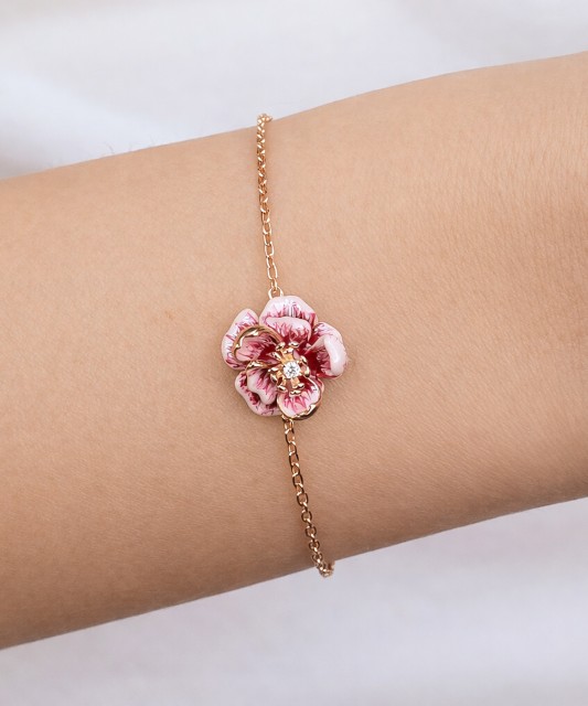 Gold-plated silver bracelet with enamel