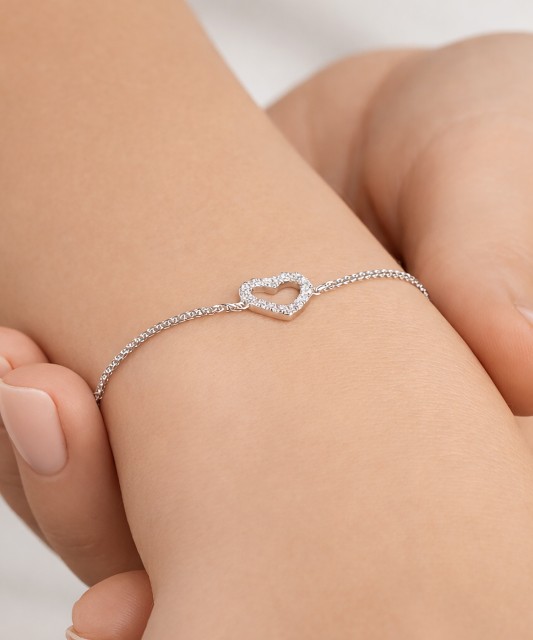 Серебряный браслет с цирконами