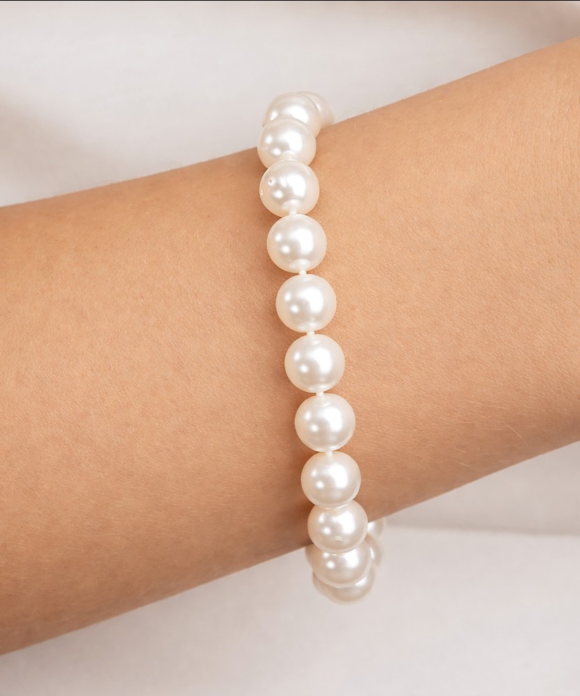 Pearl bracelet with gilded silver
