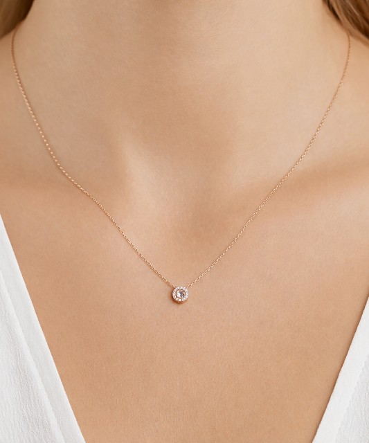 Золотая цепочка с подвеской из циркона