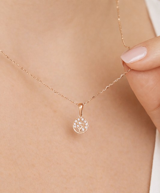 Gold pendant with zircons "Tree of life"