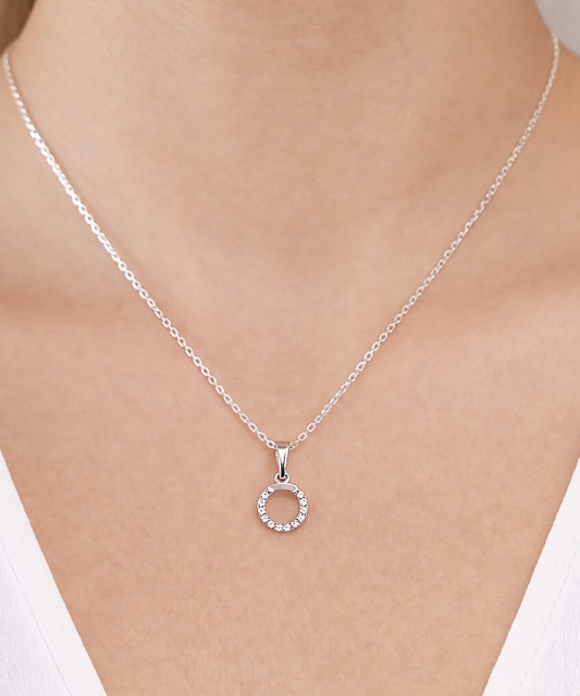 White gold pendant with zircons