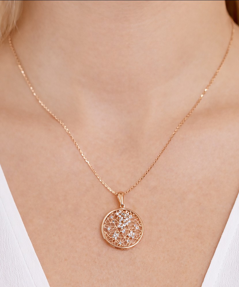 Золотой подвеска с цирконами