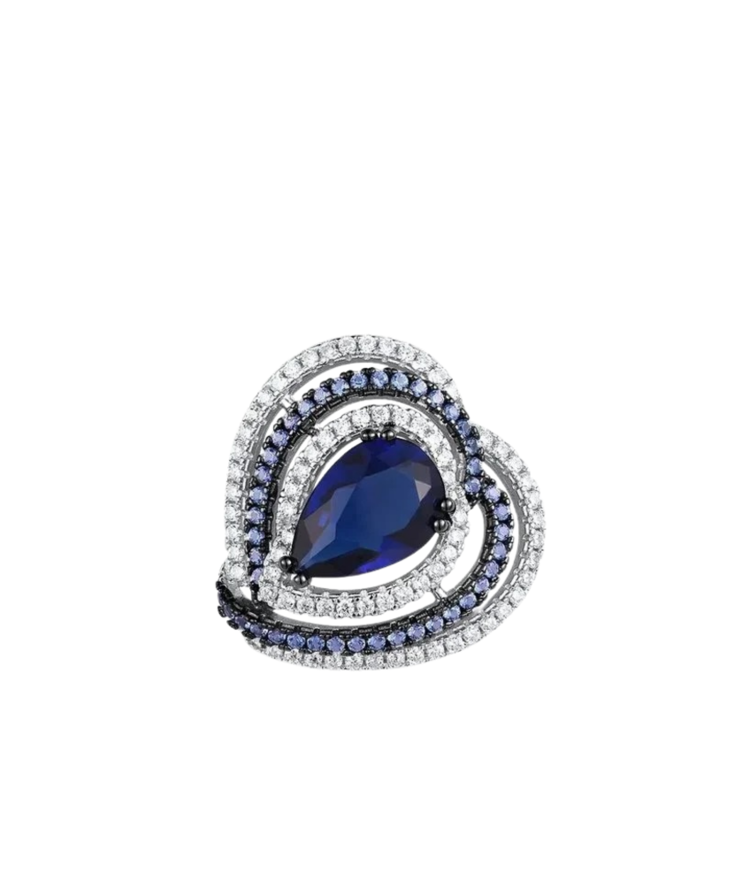 Подвеска из серебра со шпинелями и фианитами