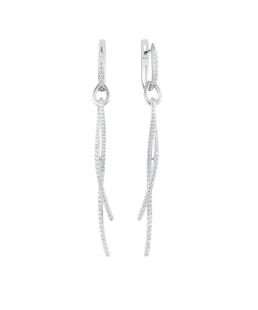 Серьги из серебра с цирконами