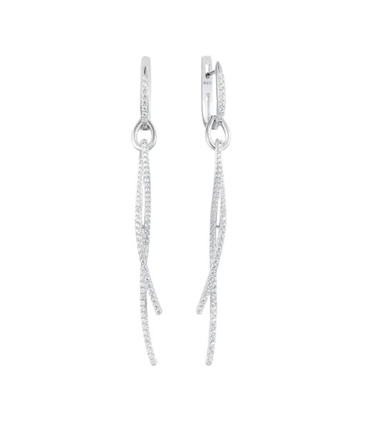 Sterling silver earrings with zircons