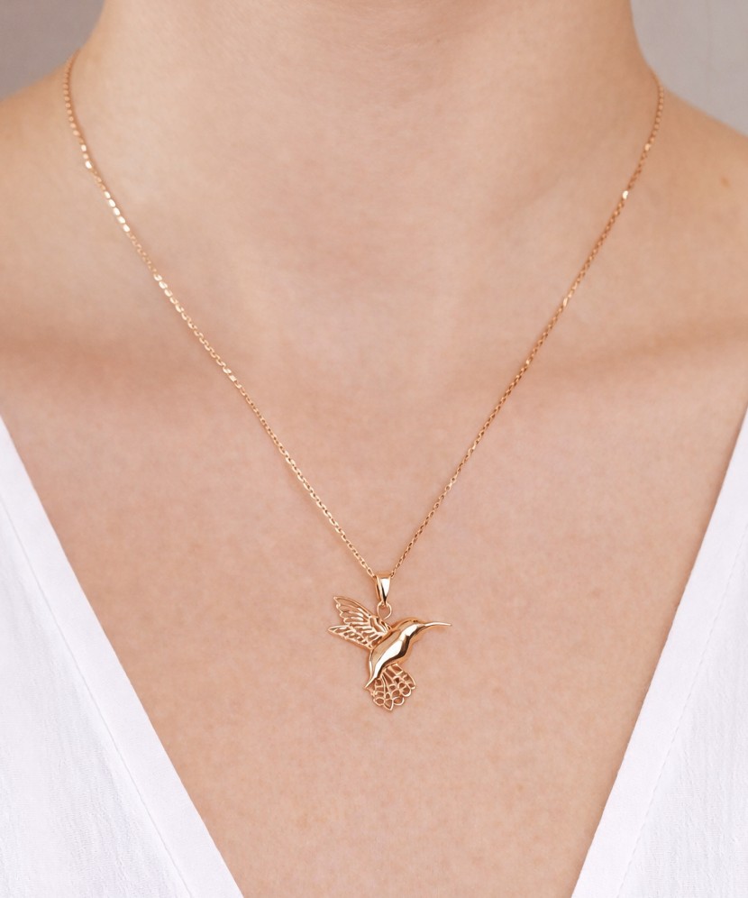 Gold pendant "Hummingbird"