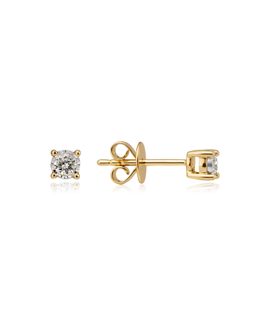 Yellow Gold earrings with diamonds