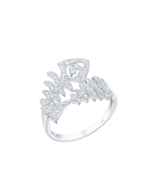 Sterling silver ring with zircons