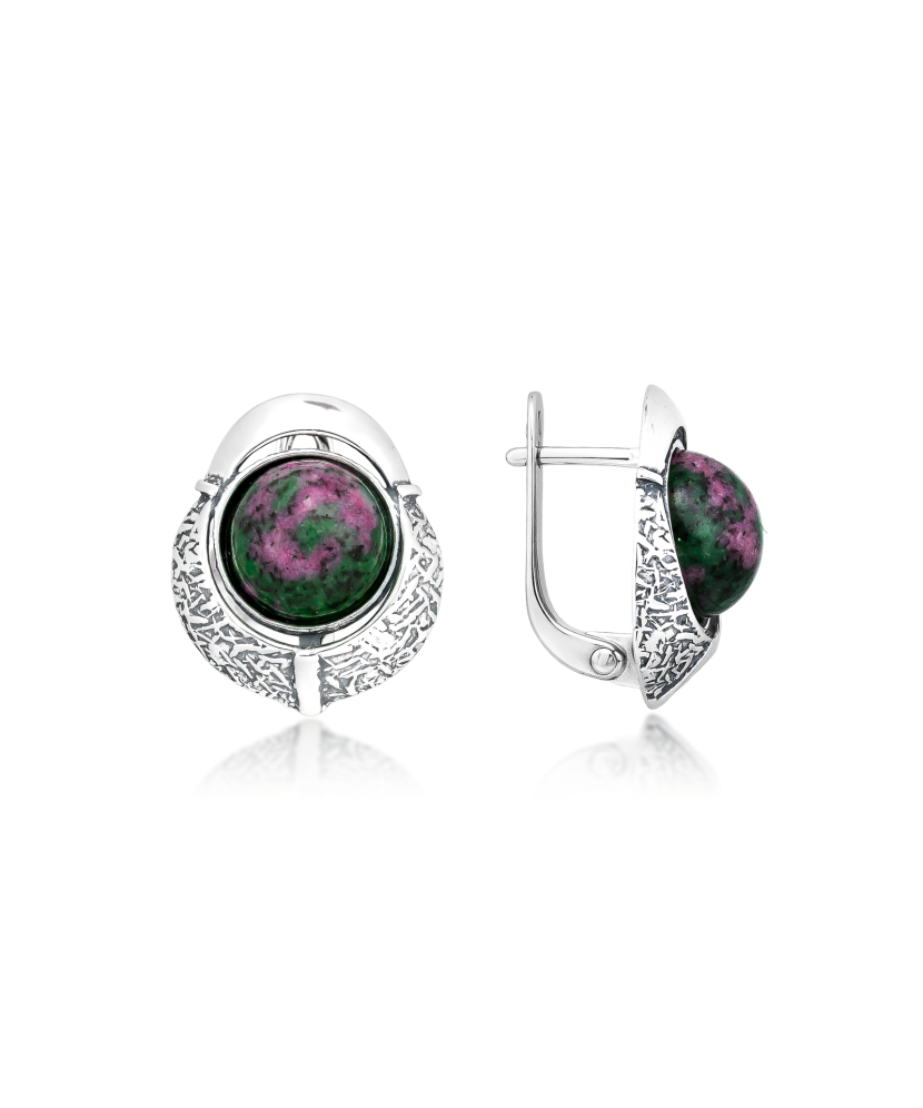 Серебряные серьги с яшмой