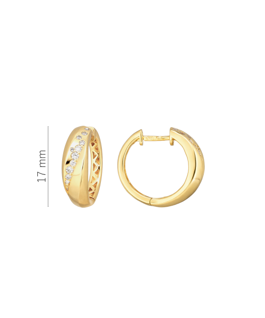 Позолоченные серьги из серебра с цирконами