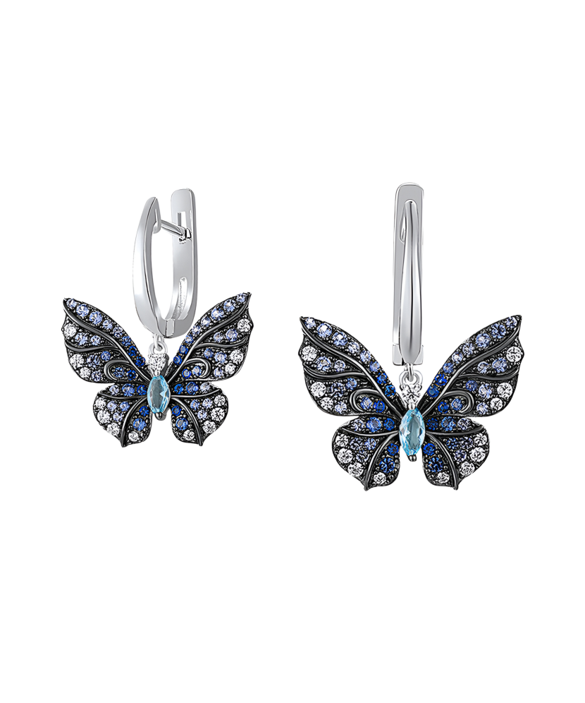 Sterling silver earrings with zircons