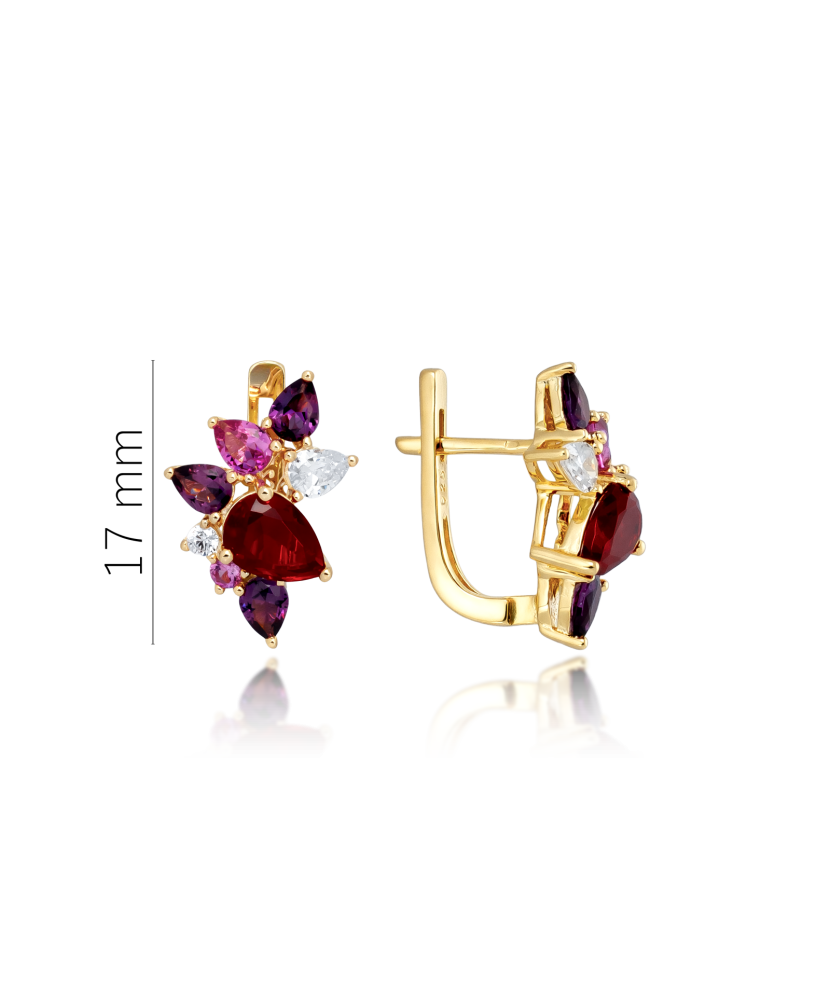 Позолоченные серьги из серебра с цирконами