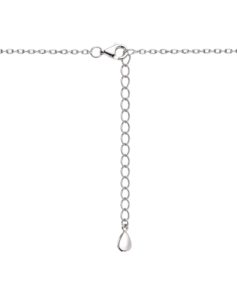 Sterling silver chain with zirconium pendant "heart"