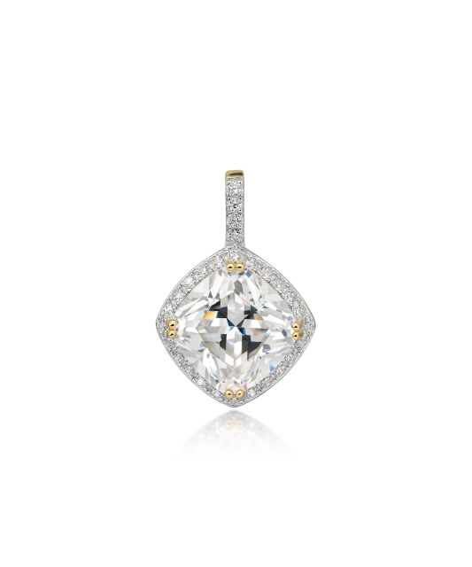 Gilded sterling silver pendant with zircons
