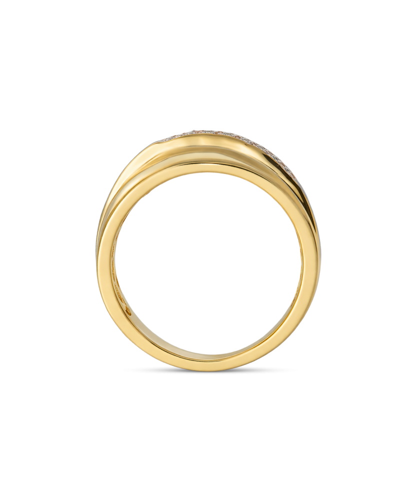 Gilded Sterling silver ring with zircons