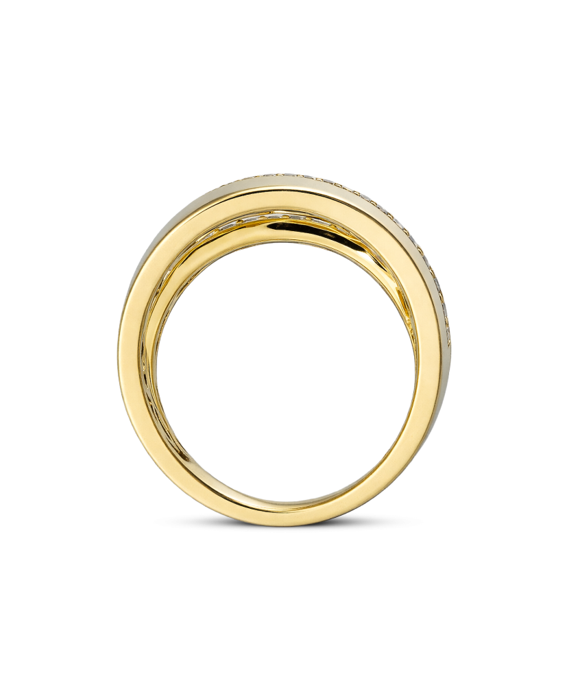 Кольцо из золочёного серебра с фианитами