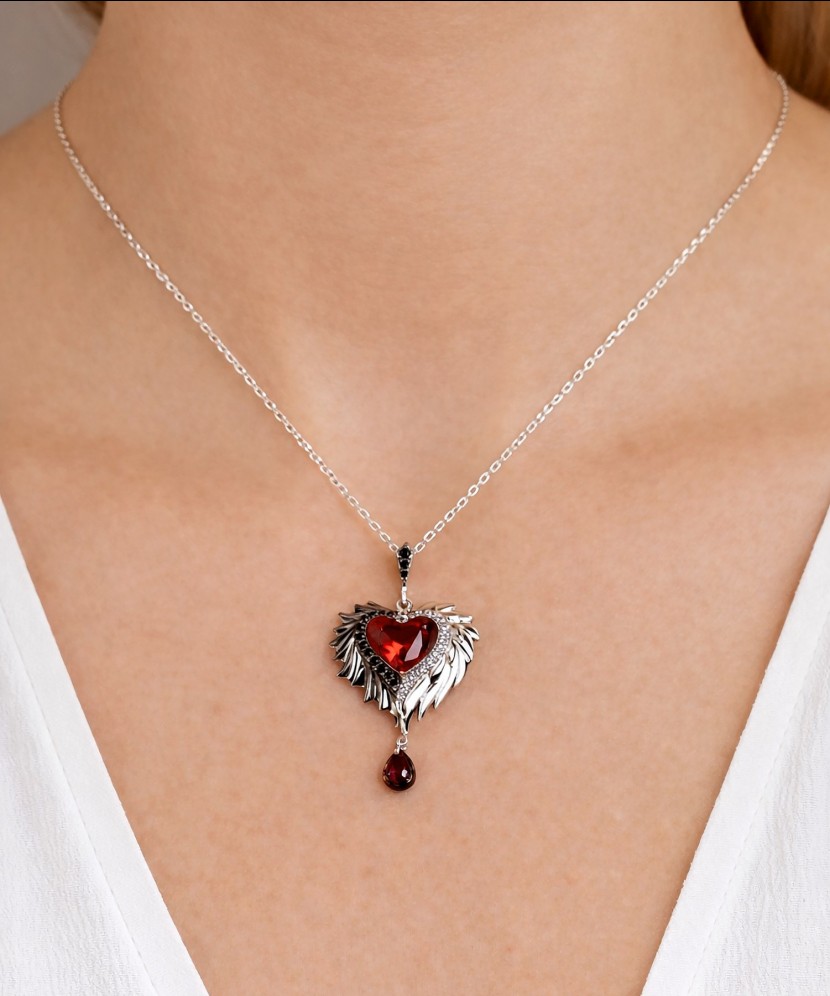 Sterling Silver pendant with spinels and zircons