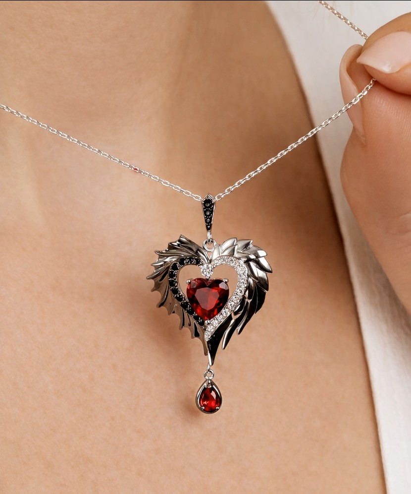 Sterling Silver pendant with spinels and zircons