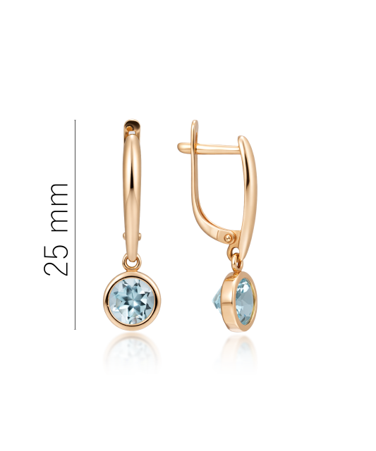 Gold earrings with topazes