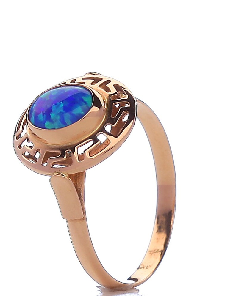 Gold ring with Synthetic Opal
