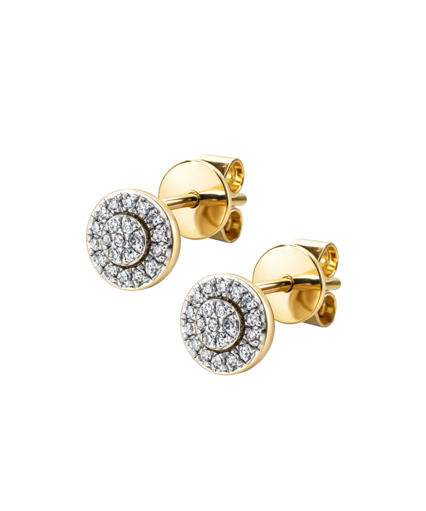 Yellow Gold earrings with diamonds