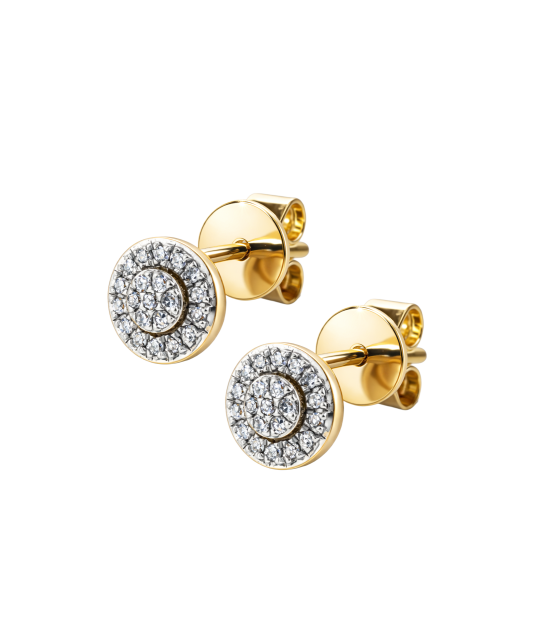 Yellow Gold earrings with diamonds