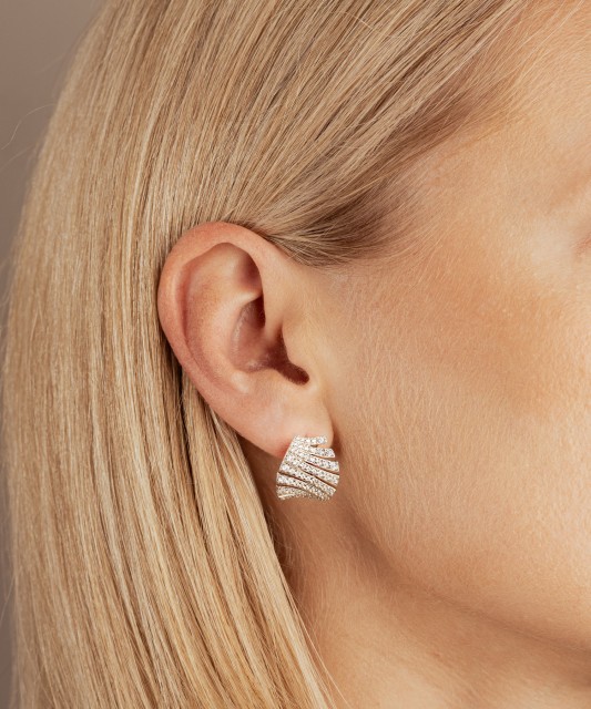 Sterling silver earrings with zircons