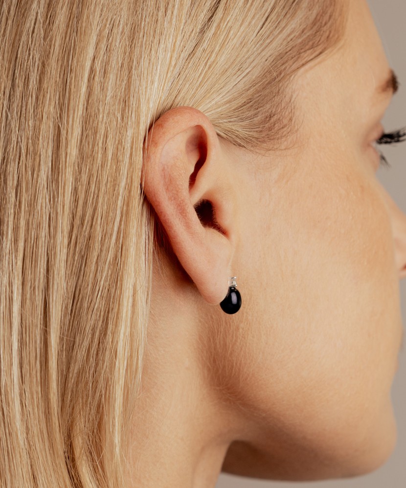 Sterling silver earrings with pearls and zircons